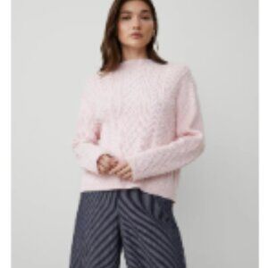 Mixed Cable Mock Neck Sweater